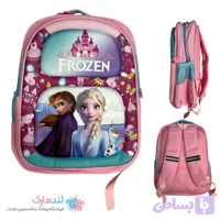 کوله پشتی مدرسه طرح فروزن | کیف دخترانه دبستانی سه بعدی و جادار