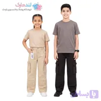 شلوار کارگو بچگانه کتان ۶ جیب وارداتی سایز ۵ تا ۱۳ سال
