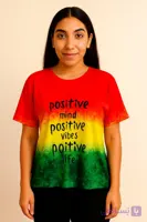 تیشرت رنگین‌کمانی "Positive Vibes" تیشرت انرژی مثبت سه‌ رنگ کد: 30032000