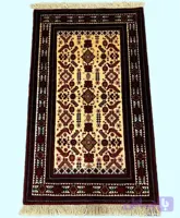 قالیچه دستبافت 1.3متری طرح لچک ترنج بلوچ بافت رنگ طبیعی کد0800134