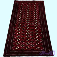 قالیچه دستبافت 1متری ترکمن طرح قابی تمام پشم رنگ طبیعی کد 0900053