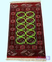 قالیچه 1.18طرح قابی ترکمن تمام پشم رنگ طبیعی کد 0800132