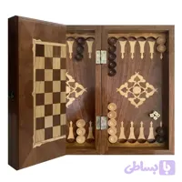 تخته نرد و شطرنج چهل سانتی روکش و کلاف گردو طرح چهاربرگ