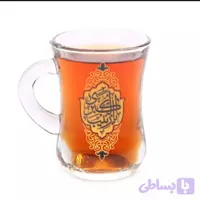 استکان کمر باریک دسته دار، ست ۶ عددی ،مزین به یا زینب کبری