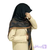 روسری وال نخ مشکی دور حاشیه