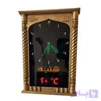 ساعت مسجدی اذان گو اوقات شرعی ابعاد 40 در 60 سانتی متر با قاب تمام چوب و رنگ کد کالا c1008
