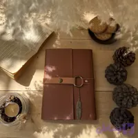 دفتردستساز چرمِ شرانگ قهوه ای عسلی کایرا