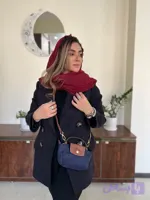شال کنفی پاییزه زرشکی