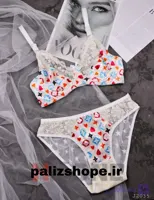 ست لباس زیر مخمل زنانه طرح لویی ویتون رنگ سفید