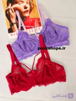 سوتین تک گیپوری فنردار زنانه دو رنگ زرشکی و بنفش