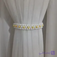 پرده جمع کن مدل مگنتی گل مرواریدی