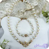 نیم ست مروارید پرورشی و قفل سواروسکی