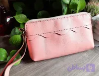 کیف دستی چرم طبیعی صورتی