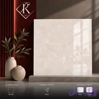 سرامیک پرسلان کف براق 80×80 کرم و خاکستری الورا کاشی و سرامیک سعدی