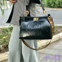 کیف دستی زنانه مشکی بزرگ زنجیردار مدل فندی 980