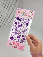 نگین چسبی قلبی الماسی بنفش
