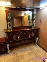 کنسول چوبی سلطنتی گلدانی مازول چوبی براق