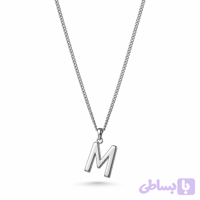 گردنبند حرف M آبکاری نقره