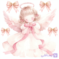 استیکر دیواری اتاق کودک - فرشته ی زیبا - کد W214