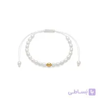 دستبند طلا و نخ مروارید و دانه کوماکی