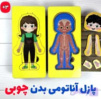 پازل چوبی آناتومی اعضای بدن (5 لایه)