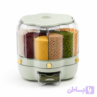 سطل حبوبات چرخشی ۶ خانه ۷ لیتری مدل Rotating Rice Barrel