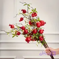 شاخه انار مصنوعی دکوراتیو – هر شاخه 7 عدد انار قرمز