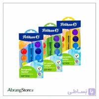 آبرنگ ۱۲ رنگ پلیکان مدل Junior  پاستلی همراه قلم‌مو | Pelikan Junior Watercolour