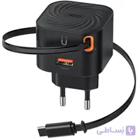 شارژر دیواری 20 وات ایکس او XO مدل L165 با کابل تایپ سی جمع شونده