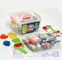 خمیر بازی 18 رنگ صندوقی برند بازی‌شاد شمش همراه با سفره و ابزار کامل