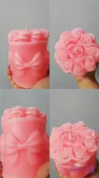 شمع باکس گل طرح پاپیون(استوانه پاپیونی )