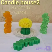 شمع دسته گل و شبدر پله ای