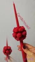 شمع قلمی و رینگ طرح گل لاله