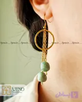 گوشواره سنگ آمازونیت اصل طرح هامون