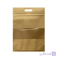 پاکت کرافت زیپ‌ دار پنجره‌ دار 24*16 بسته 25 عددی