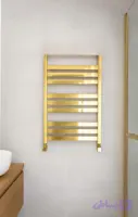 رادیاتور حوله خشک کن استیل طلایی مات 9 پره فلت رویال (کد AQ0Z8)