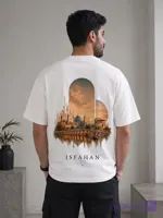 تیشرت باکسی طرح انعکاس نقش جهان