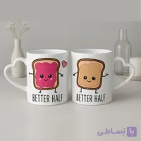 ماگ ست عاشقانه طرح نان و مربا (Better Half) کد 380