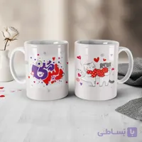 ماگ عاشقانه طرح گربه فانتزی کد 500