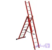 نردبان ۷.۵متری ۳تکه ۲۸ پله ۴گوش پرشین(رنگ قرمز