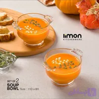 کاسه جفتی سوپ خوری شیشه ای (لیمون) ۲۳۳۰