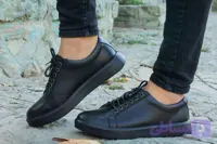 کفش چرم ونس مشکی مردانه شهاب