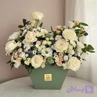 باکس گل پاستلی سبز و سفید کد 413