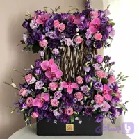 باکس گل دو طبقه بنفش کد 411