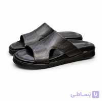 دمپایی چرم مردانه مشکی کلاسیک