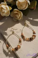 گوشواره حلقه ای سنگ و مهره