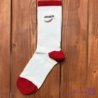 جوراب ساقدار نوشته دار گلدوزی طرح فلفل