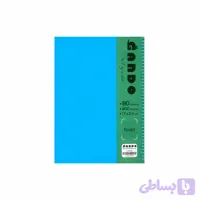 دفتر 80 برگ سیمی خطی با جلد طلقی آبی کد GA133