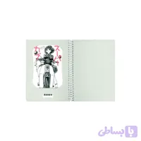 دفترچه یادداشت سیمی قابدار مدل دختر موتور سوار کد GA118