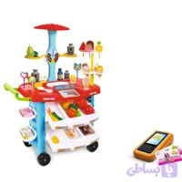 ست اسباب بازی سوپرمارکت چرخدار با ترازو و کارتخوان کد 305 جعبه 6 تایی